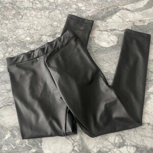 ZARA Skinny Slim Leg Ankle Faux Leather Pants Black Size 7